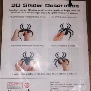 3D spider decorations NEW